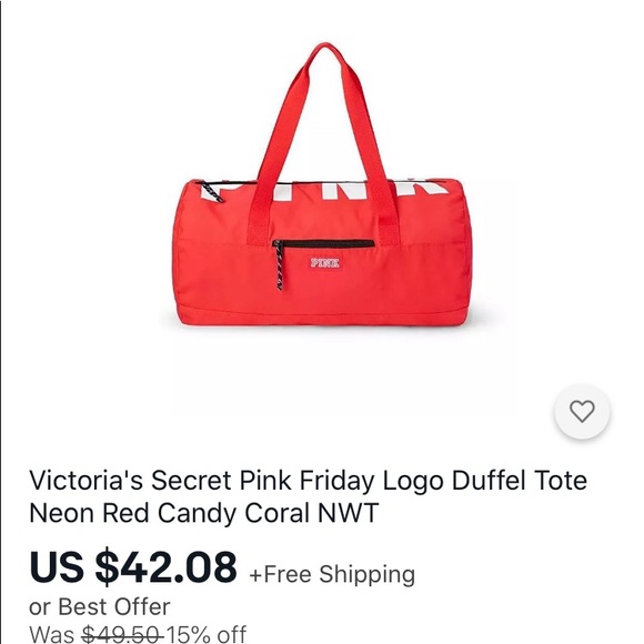 PINK Victoria’s Secret coral gym/duffel bag ✨ - Picture 3 of 11